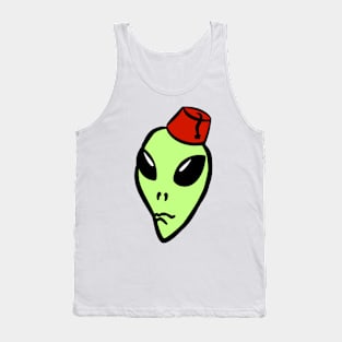 green alien wearing a fez Tank Top